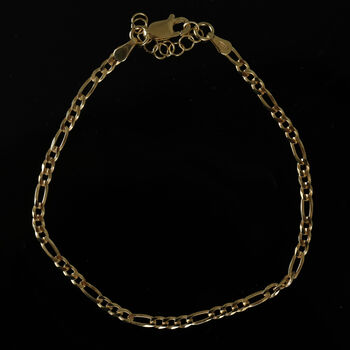 Italienisches Figaro-Armband ca. 18 cm + 2.5 cm Extender, 925 Silber vergoldet cm ca. 2,39g