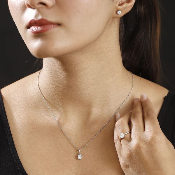 Moissanit Schmuckset, 925 Silber rhodiniert - 2,48 ct. image number 3