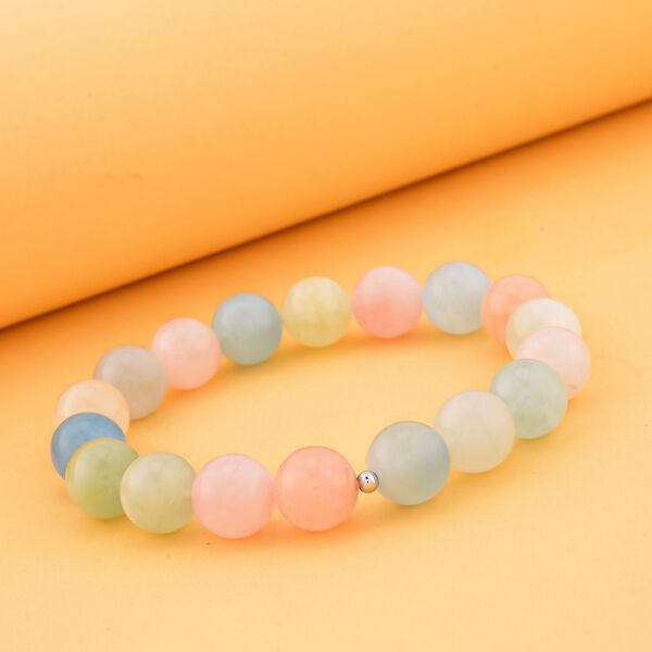 Mehrfarbiges Beryll, Smaragd, Aquamarin, Morganit, Heliodor-Armband(10-12mm), ca. 18 cm 925 Silber rhodiniert ca. 200.00 ct image number 2