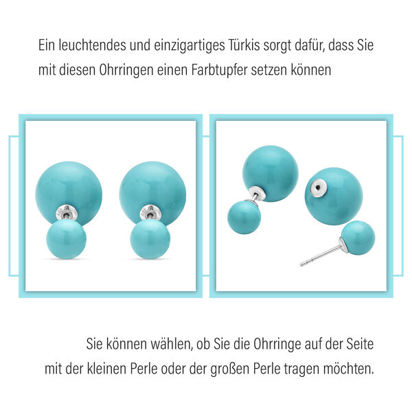 Türkise Muschelkernperlen Ohrtsecker image number 8