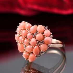 Herzklang - D joy AA Vinicunca-Peruanischer Opal Ring 925 Silber 750 rosévergoldet (Größe 19.00) ca. 3.37 ct