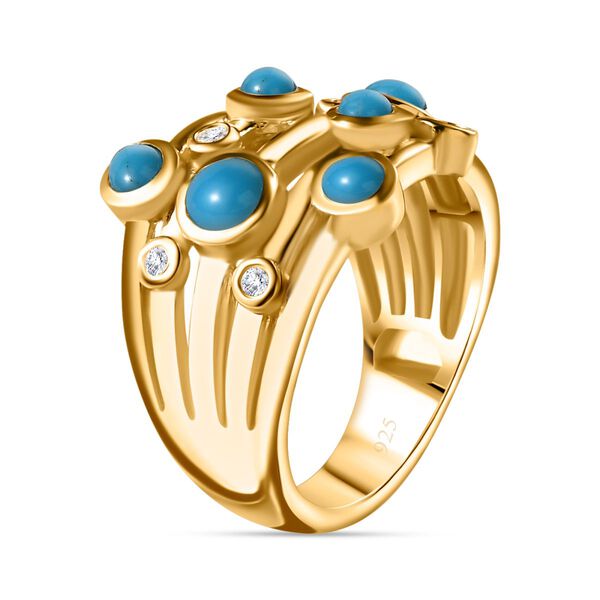 AA Sleeping Beauty T&uuml;rkis und Zirkon Ring - 1,39 ct. image number 5