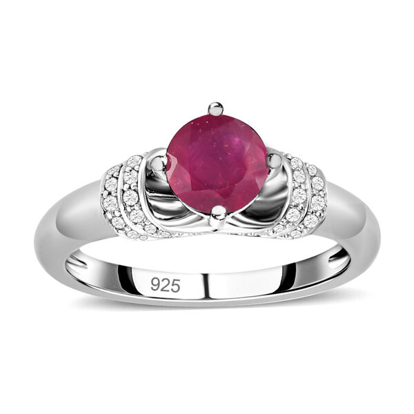 Afrikanischer Rubin und wei&szlig;er Zirkon-Ring - 1,53 ct. image number 4