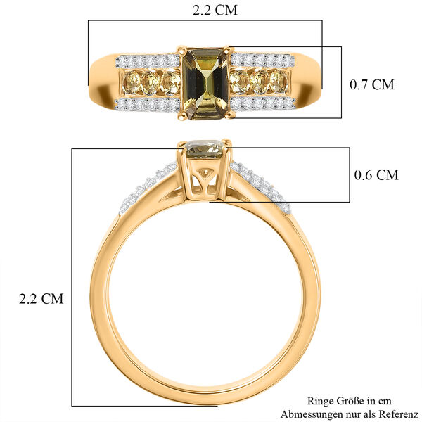 D'Joy AA nat&uuml;rlicher, goldener Tansanit, gelber Saphir und Moissanit Ring - 1 ct. image number 6