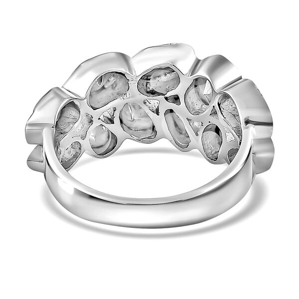 Handgearbeiteter Polki-Diamant-Ring, 925 Silber platiniert  ca. 1,00 ct image number 6