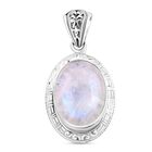 Regenbogen Mondstein Anhänger 925 Silber ca. 16,56 ct.