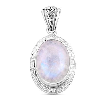 Regenbogen Mondstein Anh&auml;nger 925 Silber ca. 16,56 ct.