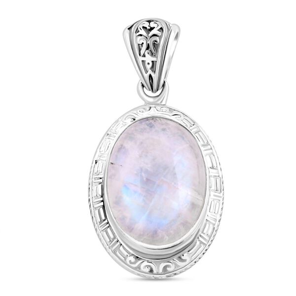 Regenbogen Mondstein Anh&auml;nger 925 Silber ca. 16,56 ct.