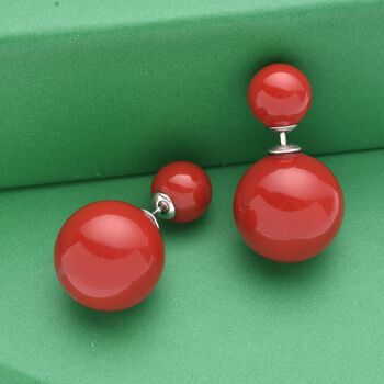 Mode rote Muschelperlen-Ohrstecker