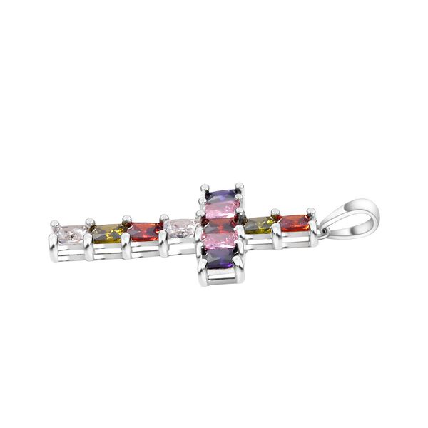 Weißer Zirkonia, Rosa Zirkonia Anhänger 925 Silber image number 4