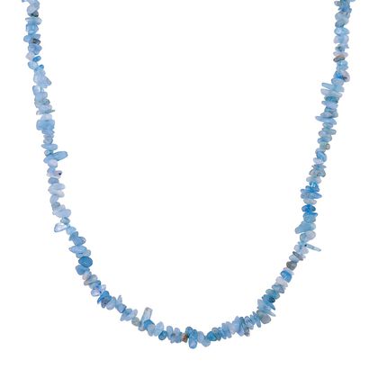 Aquamarin-Chips Bead Kette 86 cm ca. 175,00 ct.