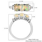 Natürlicher, äthiopischer Opal und weißer Diamant-Ring, 925 Silber platiniert, ca. 1,07 ct image number 6