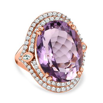 AA Rose De France Amethyst und Zirkon Ring - 19,18 ct.