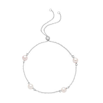 Japanisches Akoya Perlen-Armband, ca. 15.25 cm, 925 Silber rhodiniert
