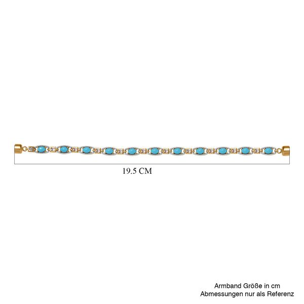 Amerikanisches natürliches Sleeping Beauty Türkis und Topas-Armband image number 6