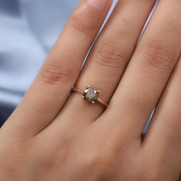 Close Out Deal Nat&uuml;rlicher Champagner Diamant zertifiziert I2-I3 Solit&auml;r Ring 375 Ros&eacute;gold image number 3