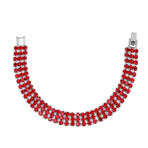 Roter Kristall Schmuckset Reines Messing image number 4