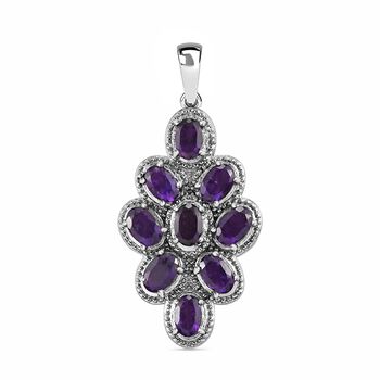 Afrikanischer Amethyst Anh&auml;nger  Edelstahl ca. 3.89 ct