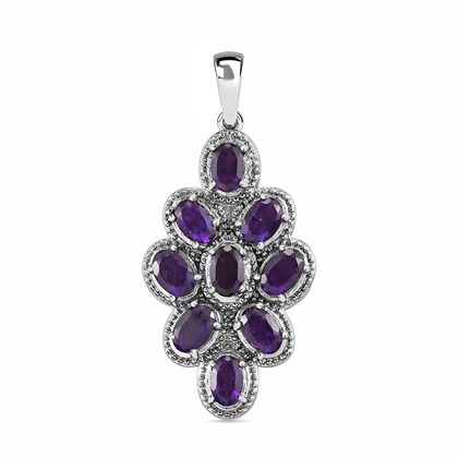 Afrikanischer Amethyst Anh&auml;nger  Edelstahl ca. 3.89 ct