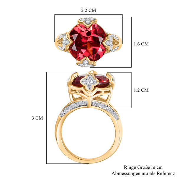D'Joy Labor Padparadscha Saphir und Zirkon Ring - 9,59 ct. image number 7