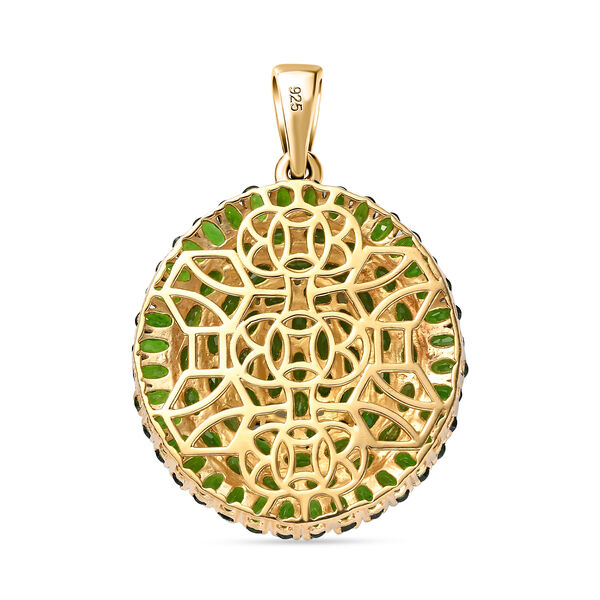 Nat&uuml;rlicher Chromdiopsid-Anh&auml;nger, 925 Silber vergoldet ca. 24,31 ct image number 5