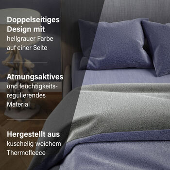 Leonardo Vicenti - Supersoft-Bettw&auml;sche- 2tlg. Set, marineblau