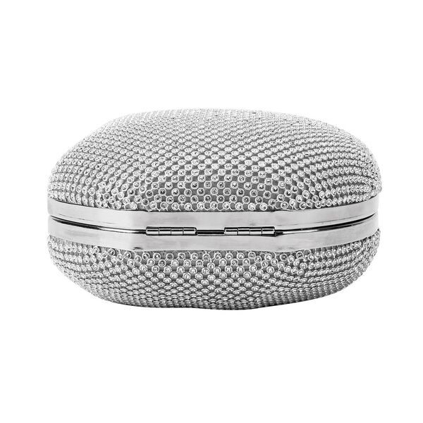 Apple-Clutch mit Kristallverzierung, 15x11,5 cm, Silber image number 4