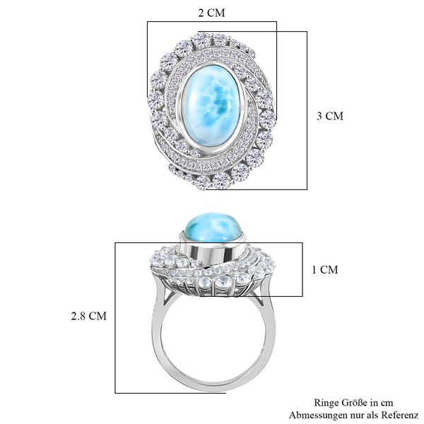 D'Joy Larimar, Wei&szlig;er Zirkon Ring 925 Silber rhodiniert (Gr&ouml;&szlig;e 17.00) ca. 10,21 ct image number 7