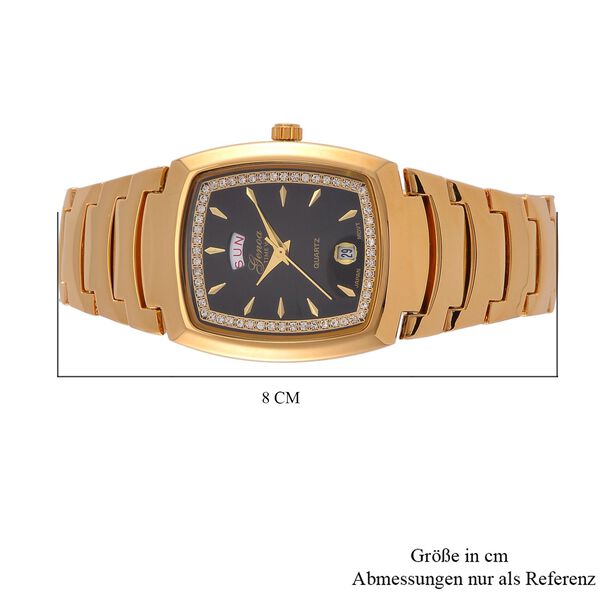 GENOA  - Eleganz-Uhr mit Mond- und Wochenanzeige, Japanisches Uhrwerk und Wei&szlig;em Kristallzifferblatt, Reiner Edelstahl, 20 cm image number 8