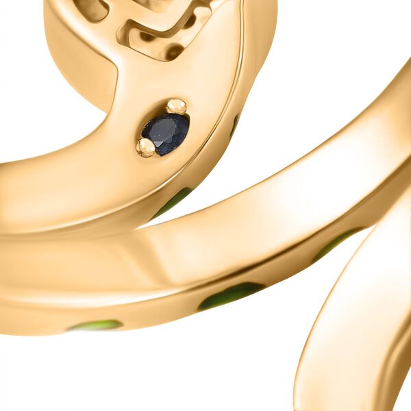 GP Trionfo Kollektion- Wei&szlig;er Zirkon und blauer Saphir Ring und Anh&auml;nger mit 50cm Kette image number 16