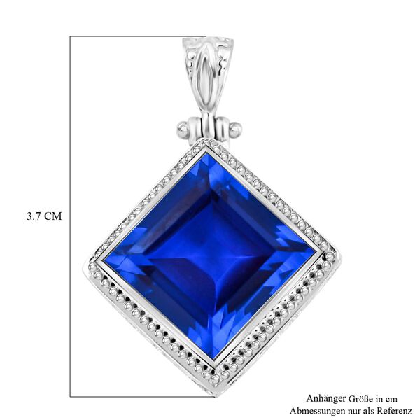 Royal Bali Kollektion - Blauer ceylonfarbener Saphir Triplett Quarz Anhänger - 18,84 ct. image number 5