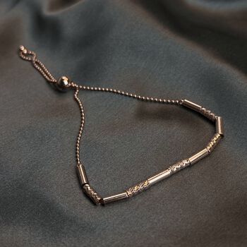 Verstellbares Bolo-Armband, ca. 23 cm, 925 Silber ros&eacute;vergoldet