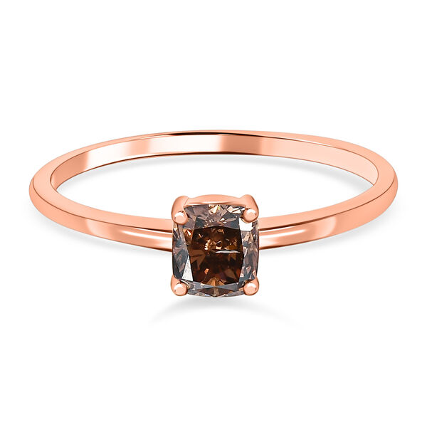 Nat&uuml;rlicher Champagner Diamant-Ring, I1 SGL zertifiziert, 585 Ros&eacute;gold  ca. 1,00 ct