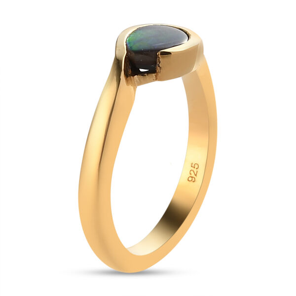 Ammolit Ring 925 Silber vergoldet  ca. 0,82 ct image number 5