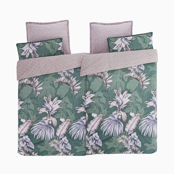 6-teiliges Bettbezug Set, 2 Bettbez&uuml;ge, 4 Kissenbez&uuml;ge, grau-lila