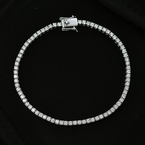 LUXURIANT VS-EF Labor Diamant 20cm Armband, 925 Silber rhodiniert - 4 ct. image number 1