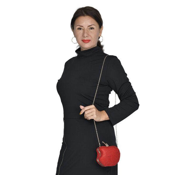 Clutch mit Kristallverzierung, Gr&ouml;&szlig;e 15x11,5 cm, Rot image number 2