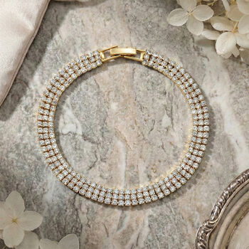 Wei&szlig;er Zirkonia Armband ca. 19 cm Nickelfreies Messing Standard 4.00 ct