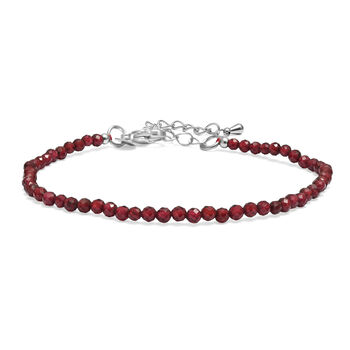 EVER TRUE Nat&uuml;rlicher Rhodolith Granat Armband ca. 19 cm 316L Edelstahl ca. 18,00 ct.