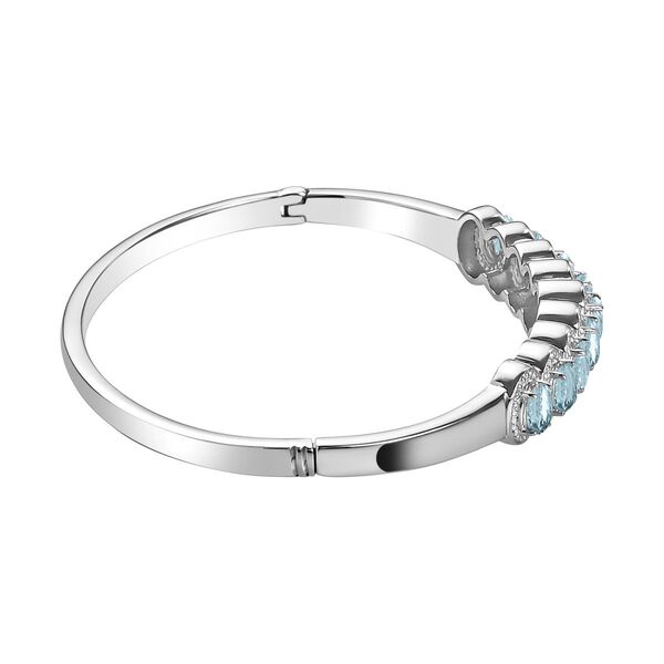 Himmelblauer Topas Armreif ca. 19 cm 316L Edelstahl ca. 4.86 ct image number 3