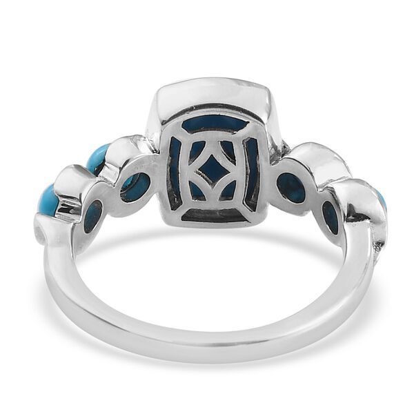 Natürlicher Sleeping Beauty Türkis Edelstein Ring 925 Silber Platin-Überzug image number 7