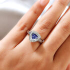 Tansanit und Zirkon Ring 925 Silber platiniert  ca. 1,01 ct image number 2