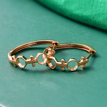 GP - Kanchanaburi Blauer Saphir Ohrringe 925 Silber 750 Gelb Vergoldet