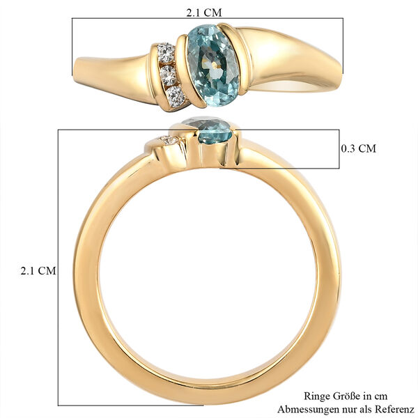 Kambodschanischer, blauer Zirkon-Ring, 925 Silber vergoldet  ca. 0,84 ct image number 6