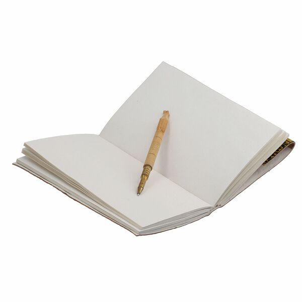 Echtlederbuch mit Leoparden Design und Holzstift image number 8