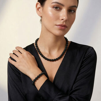 AAA flexibles Olmek Jadeit Armband und 45+5cm Halskette