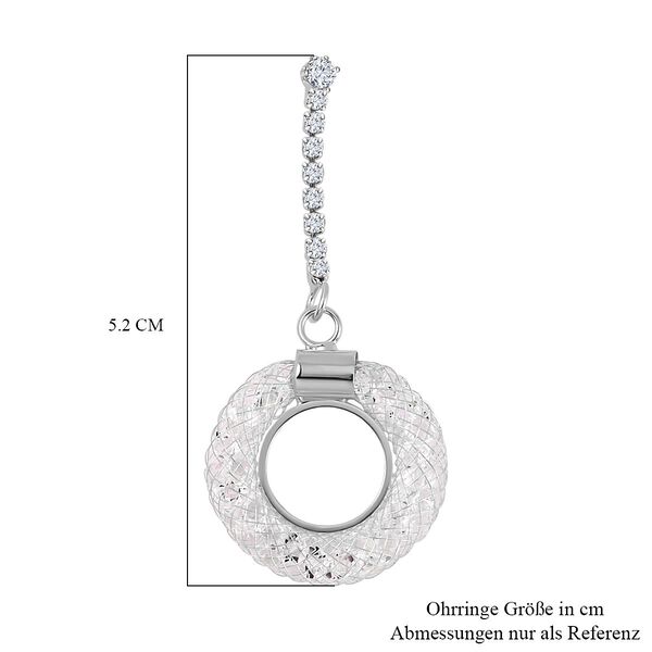 Weißer Kristall Ohrringe Reines Messing image number 6