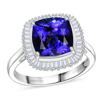 RHAPSODY AAAA Tansanit und VS Diamant Ring in 950 Platin - 4,93 ct.