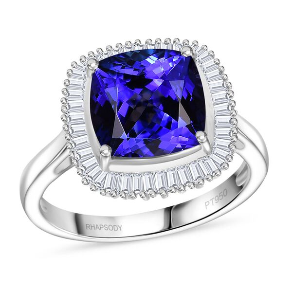 RHAPSODY AAAA Tansanit und VS Diamant Ring in 950 Platin - 4,93 ct. image number 4