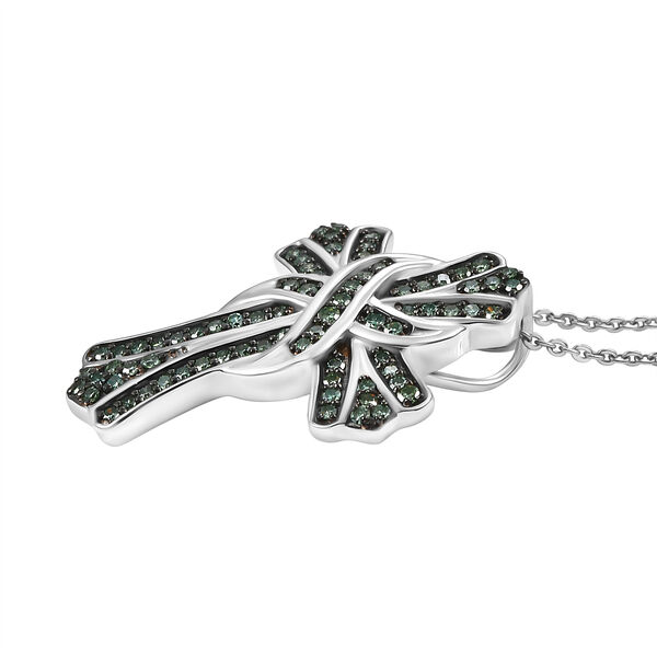 LUXURIANT SGL zertifizierter VS Labor gr&uuml;ner Diamant Anh&auml;nger mit 50cm Kette - 0,50 ct. image number 4